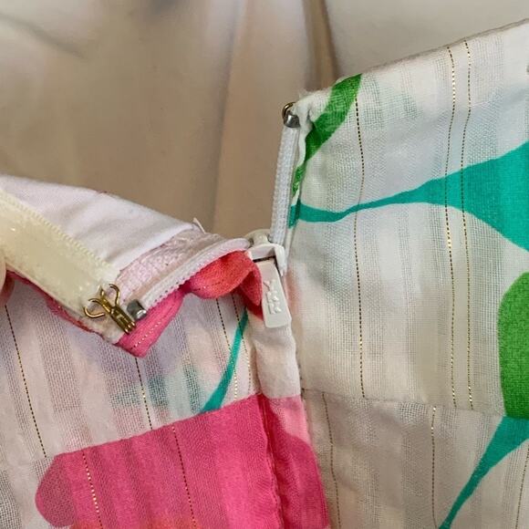 Lilly Pulitzer Betsey Had Me A Blast Strapless Dress Floral Beaded Halter SZ 4 6 - Picture 7 of 14